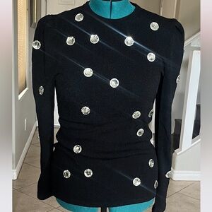 Vintage Raul Blanco Knit Rhinestone Disc Sweater 6